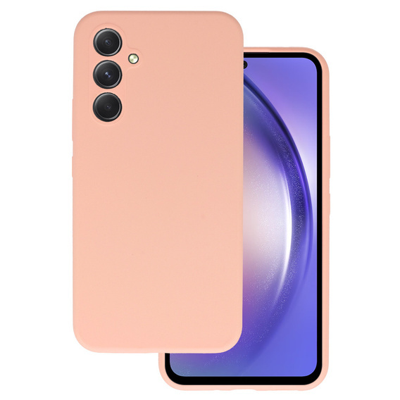 Carcasa pentru Samsung Galaxy A54 5G, Silicone Lite, roz + sticlă 9H