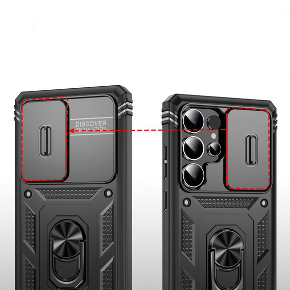 Husă pentru Samsung Galaxy S25 Ultra, KickStand Camera Lens, negru