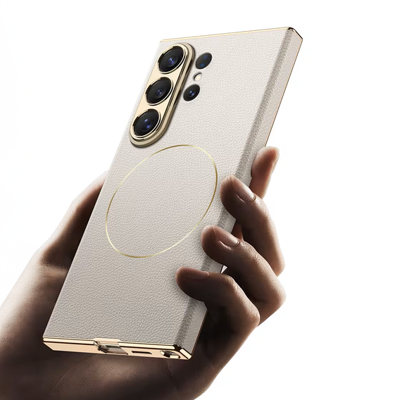 Husă magnetică din piele GKK Nickel Ring pentru Samsung Galaxy S26 Ultra