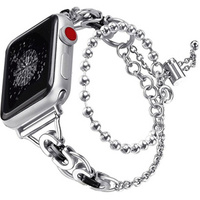 Brățară pentru femei pentru Apple Watch 1/2/3/4/5/6/7/8/9/SE 38/40/41mm, argint / negru