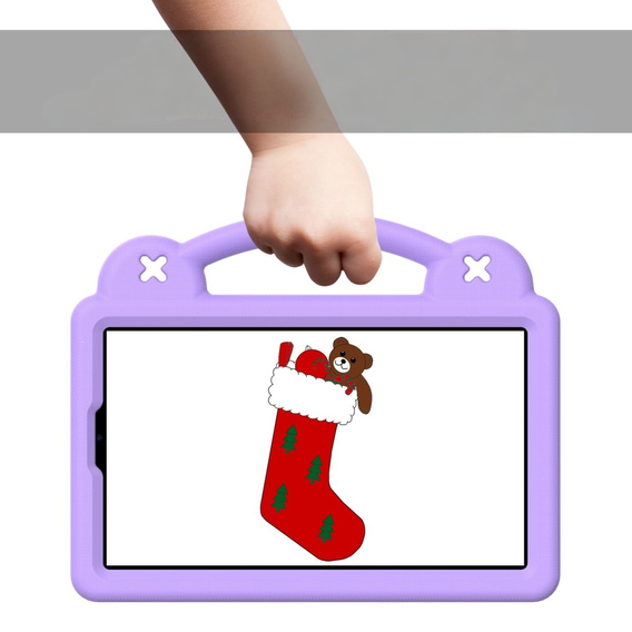 Husă pentru copii pentru Samsung Galaxy Tab A9, Cute Patterns, cu suport, violet