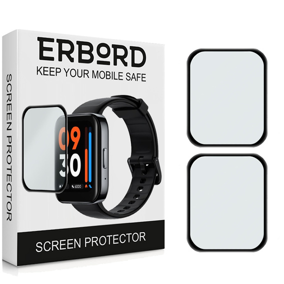 2x ERBORD Hybrid Glass pentru Realme Watch 3