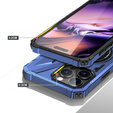 Carcasă pentru iPhone 16 Pro, blindată cu suport și placă pentru mâner, albastru