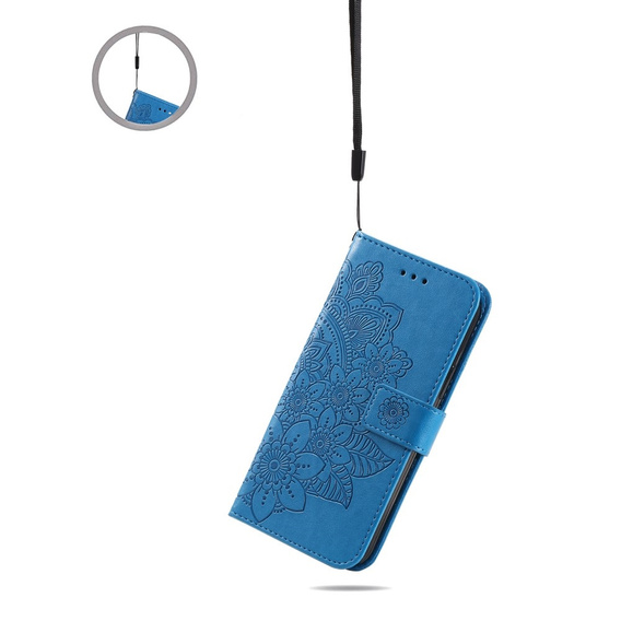 Cu clapetă pentru Xiaomi Redmi Note 13 5G, Mandala, albastru