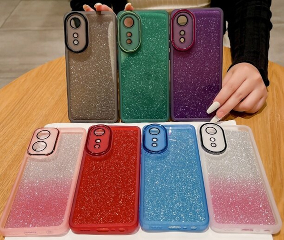 Huse pentru Oppo A18 4G / A38 4G, Glittery Powder, albastru