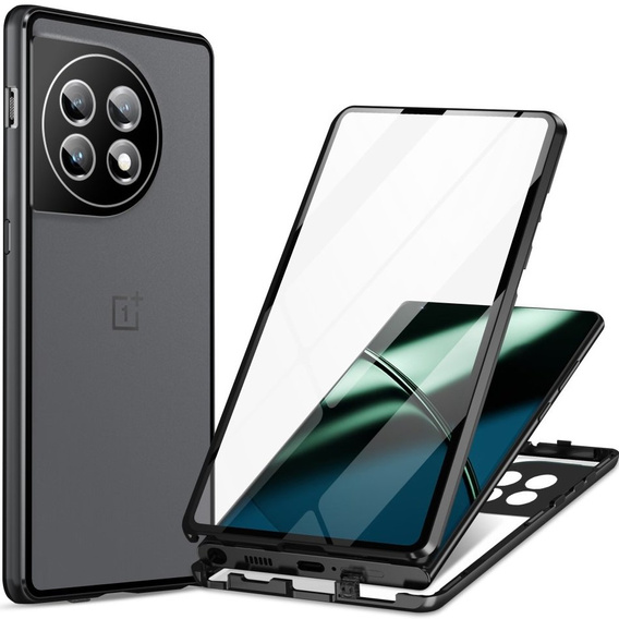 Husa pentru OnePlus 11 5G, Magnetic Dual Glass, negru