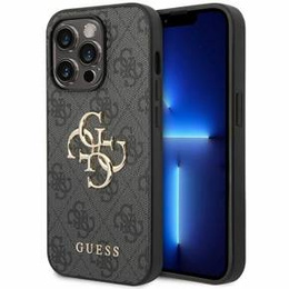 GUESS Huse pentru iPhone 15 Pro Max, 4G Big Metal Logo, gri