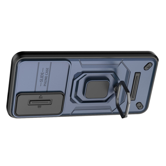 Husă pentru Samsung Galaxy S24, KickStand Camera Lens, albastru