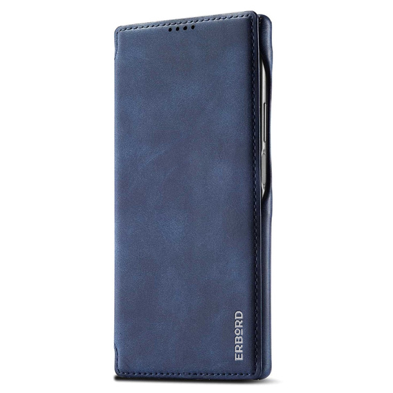 Carcasa cu clapetă pentru Samsung Galaxy S23 Ultra, ERBORD Retro, albastru
