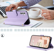 Husă cu clapetă pentru Samsung Galaxy S24 FE, Rhombus Crossbody Leather, violet