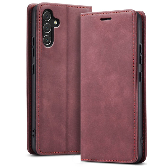 Husă pentru Samsung Galaxy A54, ERBORD Vintage, portofel cu clapetă, roșu