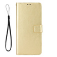 Cu clapetă pentru Motorola Edge 50 Neo / Motorola ThinkPhone 25, Crazy Horse Wallet, de aur
