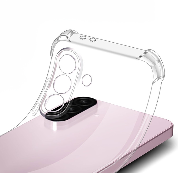 Carcasă pentru Samsung Galaxy A56, Erbord Dropproof, transparentă + Sticlă