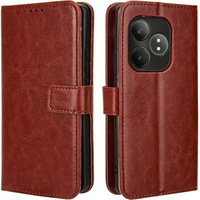 Cu clapetă pentru Realme GT 6 / 6T, Crazy Horse Wallet, maro