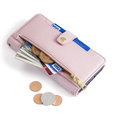 Cu clapetă pentru Samsung Galaxy A54 5G, Wallet Zipper Pocket, roz