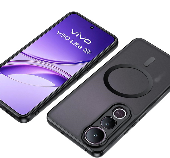Husă pentru Vivo V50 Lite 4G / 5G, pentru MagSafe, ERBORD Matt Case, negru
