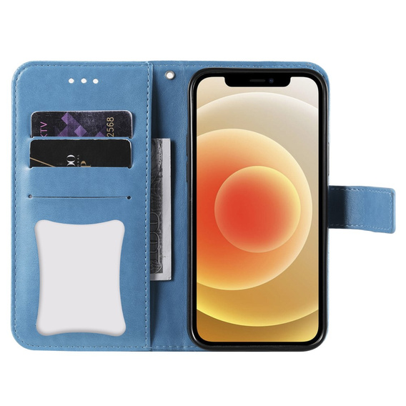 Cu clapetă pentru Samsung Galaxy S21 FE, Mandala, albastru