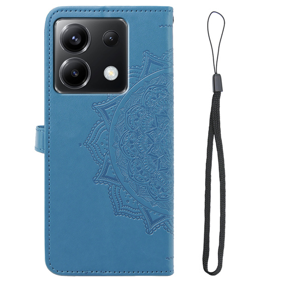 Cu clapetă pentru Xiaomi Poco X6 5G, Mandala, albastru