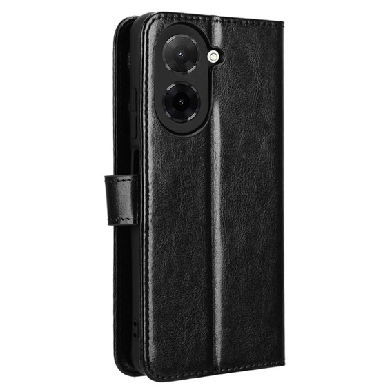 Cu clapetă pentru Xiaomi Redmi A5, Crazy Horse Wallet, negru