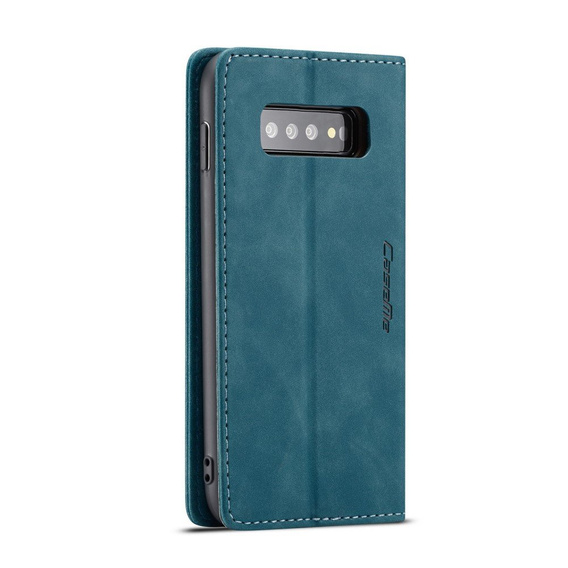 Husa CASEME pentru Samsung Galaxy S10, Leather Wallet Case, albastru