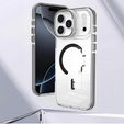 Husă pentru iPhone 17 Pro, pentru MagSafe, cu suport, transparentă cu inserții negre
