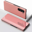 Huse pentru Samsung Galaxy Z Fold 5 5G, Clear View, roz rose gold