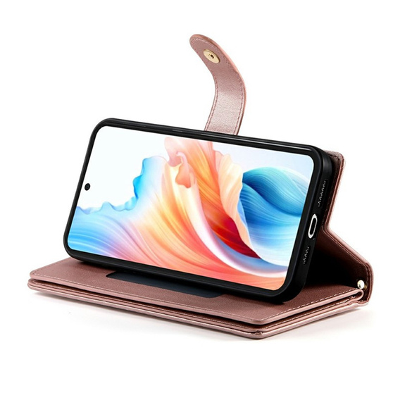 Husă flip cu buzunar cu fermoar pentru Samsung Galaxy A57 5G, roz