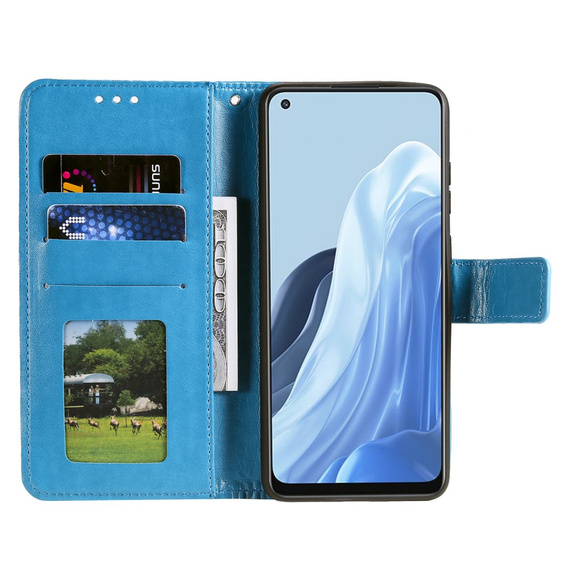 Cu clapetă pentru Oppo Reno7 5G, Mandala, albastru