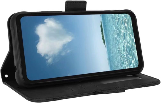Cu clapetă pentru Realme 12+ Plus 5G, Card Slot, negru