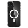 Carcasă MagSafe Spigen pentru iPhone 15, Ultra Hybrid, transparent / alb + 9H Tempered Glass