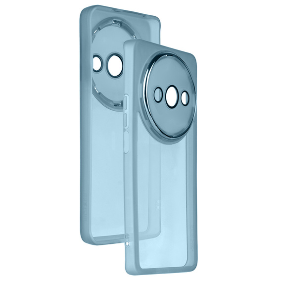 Husă din silicon pentru Xiaomi Redmi A3, cu protecție pentru cameră, transparent / albastru