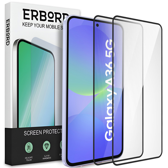 2x sticlă călită ERBORD 3D pentru Samsung Galaxy A36 5G pentru întregul display