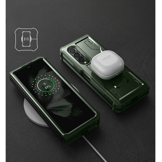 Husă blindată pentru Samsung Galaxy Z Fold 3 5G, Dexnor Full Body, verde