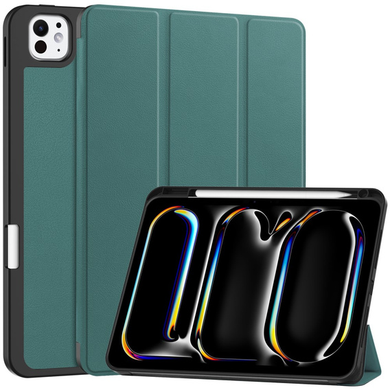 Husă pentru iPad Pro 11" 2024 (5 gen.), Smartcase cu spațiu pentru stylus, verde