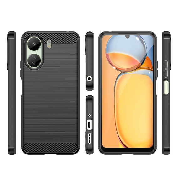 Huse pentru Xiaomi Redmi 13C / Poco C65, Carbon, negru
