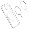 Carcasă MagSafe Spigen pentru iPhone 13 Mini, Ultra Hybrid, alb + 9H Tempered Glass