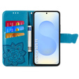 Cu clapetă pentru Samsung Galaxy S25 FE, Butterfly, albastru
