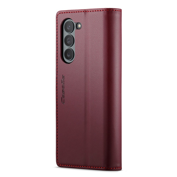 Husa cu clapetă CASEME pentru Samsung Galaxy Z Fold6 5G, Litchi Wallet, roșu
