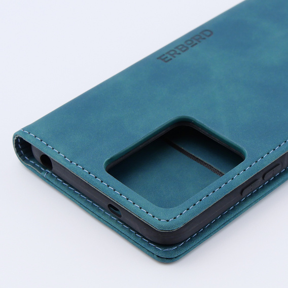 Husă pentru Xiaomi Redmi Note 12 4G, ERBORD Vintage, portofel cu clapetă, albastru