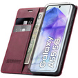 Husă pentru Samsung Galaxy A55, ERBORD Vintage, roșu + Sticlă pentru ecran