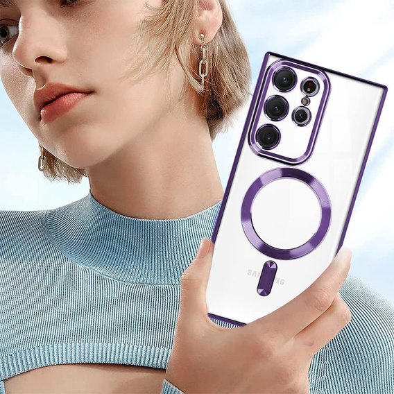 Huse pentru Samsung Galaxy S22 Ultra, MagSafe Hybrid, violet