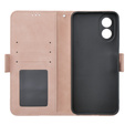 Cu clapetă pentru Oppo A38 4G / Oppo A18 4G, Card Slot, roz