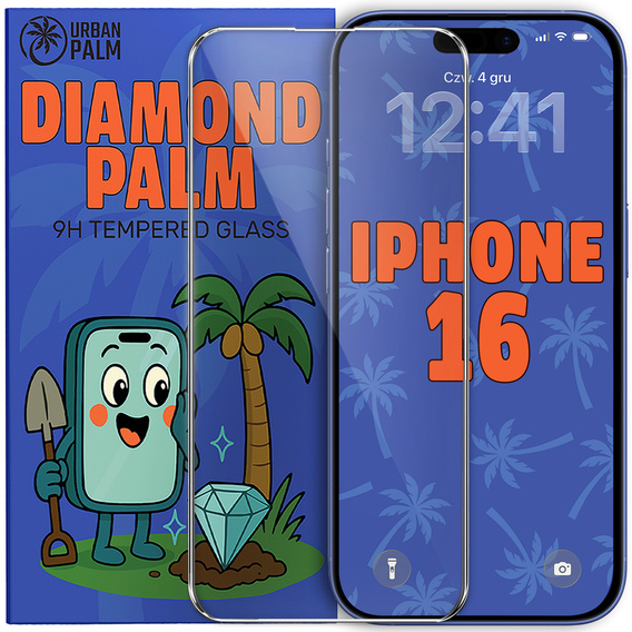 Sticlă temperată Diamond Palm pentru iPhone 16