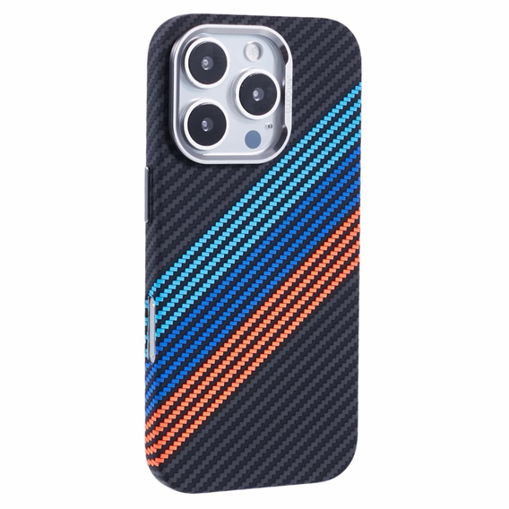 Carcasa pentru iPhone 16 Pro Max, Carbon Fiber MagSafe, albastru închis