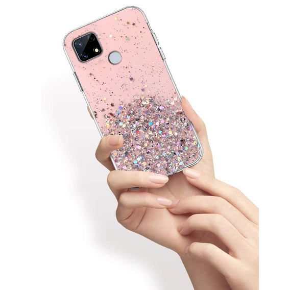 Huse pentru Realme 7i, Glittery, roz