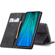 Husa CASEME pentru Xiaomi Redmi Note 8 Pro, Leather Wallet Case, negru