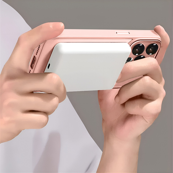 Husă pentru iPhone 16, pentru MagSafe, ERBORD Matt Case, roz + sticlă pentru ecran