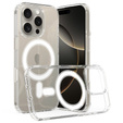 Husă magnetică MagSafe pentru iPhone 16 Pro Max, ERBORD CrystalMag, transparentă + sticlă pentru ecran