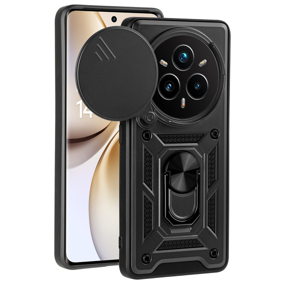 Husă blindată pentru Realme 14 Pro+ 5G, CamShield Slide, negru