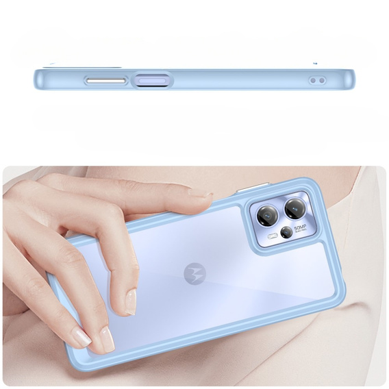 Huse pentru Motorola Moto G13 / G23, Fusion Hybrid, transparent / albastru
